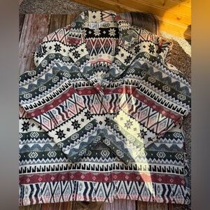 KEREN HART Vintage Aztec Print Tapestry Jacket 💯 Cotton